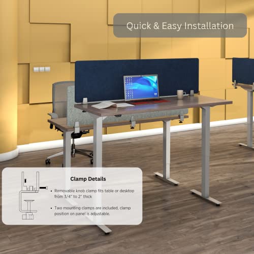 Varoom - Desk Divider; Sound Proof Dividers - Privacy Shields For Student Desks And Desk Privacy Panels. Cubicle Wall, Desk Divider For Students And Office Divider (Dark Blue, 29" W X 18”H) #TOP3