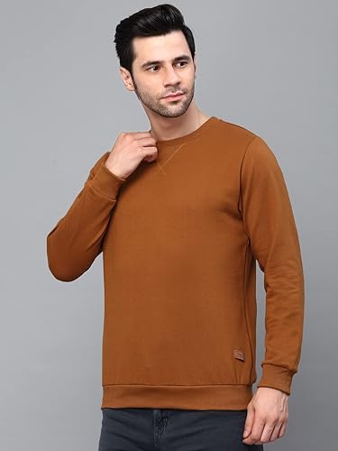 Image of Rigo Fleece Printed Round Neck Sweatshirt for Men | Full Sleeves Sweatshirt for Men | Casual Wear & Stylish Sweatshirts for Men