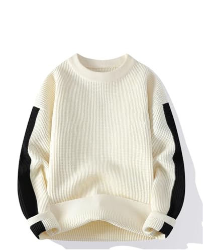 Men Daily Casual Pullover Crew Neck Long Sleeve Knit Loose Sweater2