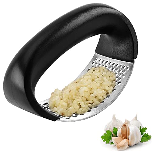 Genérico Prensa de ajos manual - Triturador de Ajos y Vegetales para la Cocina | Prensador Ajos - Práctico utensilio de cocina | Picador - Prensa - Machacador | Inoxidable, 07080
