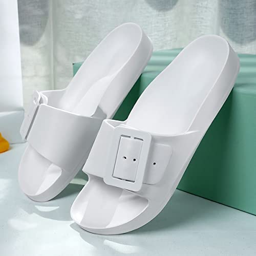 Image of L LOUBIT Cloud Slides for Women with Arch Support Pillow Soft Recovery Sandals Lightweight Summer Beach Slippers Non-Slip Shower Shoes