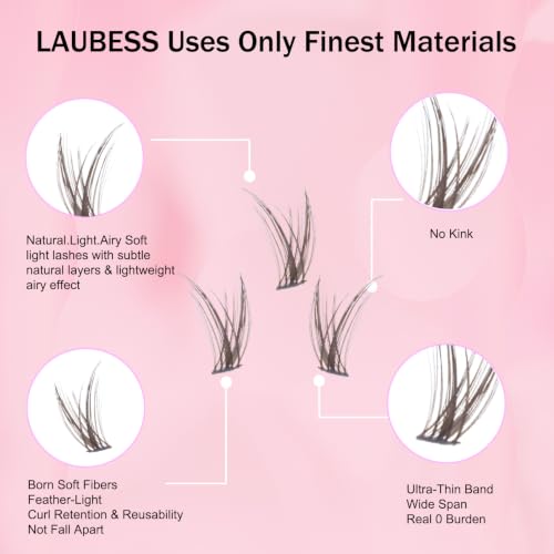 Image of Brown Lash Clusters Kit Soft Thin Band Wispy Eyelash Clusters Short Individual Eyelash Extensions with Lash Bond and Seal Tweezers (Kit Brown Natural 01 /02-0.07D-8-14mm)