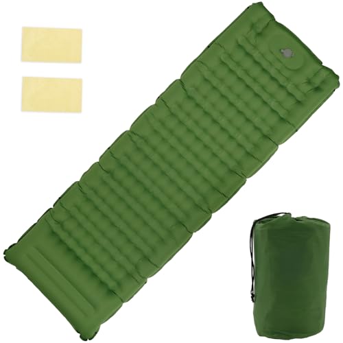LENGYANN Camping Mat Tear Resistant Nylon Sleeping Pad with Built in Foot Pump Waterproof, Camping Mattress for Backpacking Hiking Traveling,Inflatable Sleep Mat,in Self-Inflating Sleeping Mats