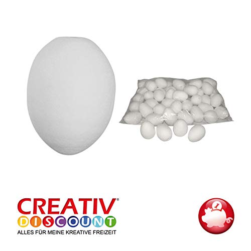 CREATIV DISCOUNT® NEU Watte-Eier, Weiß, 60mm, 50 STK. im Beutel