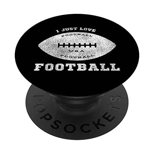 Vintage I Just Love Football Deportes Diseño Hombres Mujeres Regalo PopSockets PopGrip Intercambiable