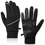 anqier Winter Gloves for Men Women Touch Screen Cold Weather Warm Gloves Freezer Work Gloves Windproof Unisex Thermal Gloves Black X-Large