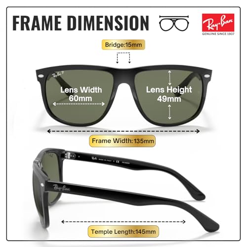 Image of Ray-Ban RB4147 BOYFRIEND Square Shaped Sunglasses for Men with Official RAYBAN Eyewear Kit