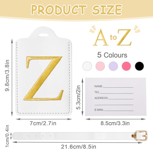 Image of Personalized Initial Letter Luggage Tags for Suitcases,Suitcase Identifier Baggage Tag,Cute Travel Luggage Tags,Best Gift Wedding Birthday for Couples Honeymoon Friend Family Vacation(White Z)