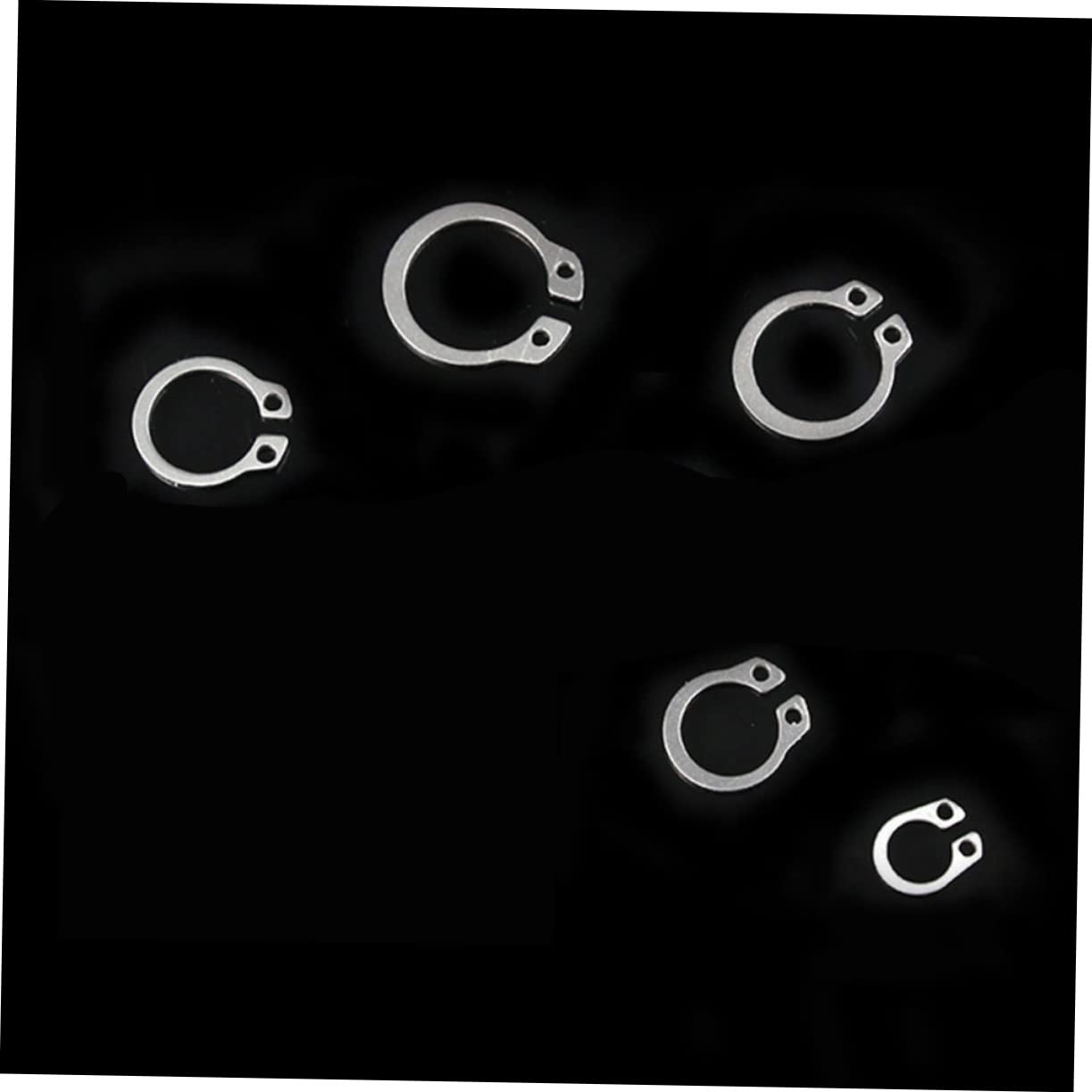 Cabilock 100Pcs Stainless Steel C Shaped Retaining Split Washer Axle Ring Accessories for Automotive and Machinery Applications