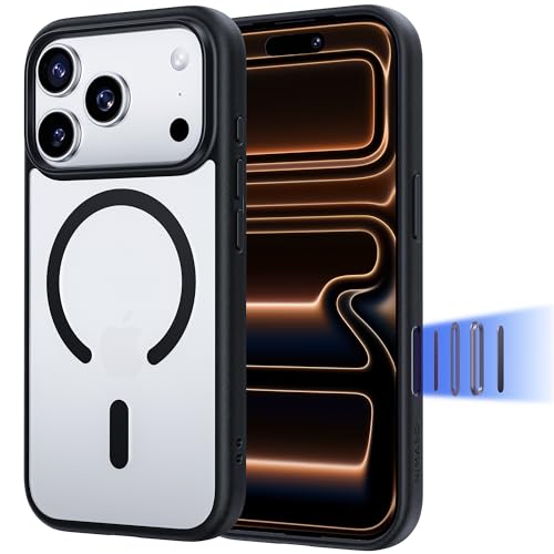 NIMASO iPhone 17 Pro Max 用 ケース MagSafeアクセサリー対応 スマホケース マグセーフ カバー 滑り止め マット仕上げ 全面保護 いPhone17ProMax用 耐衝撃 米軍MIL規格取得 ワイヤレス充電 カメラコントロールカバー ストラップホール付き 携帯スマホケース アイフォン17プロマックス 対応 （6.9インチ）ブラック（黒羽シリーズ） NSC25G1880のサムネイル