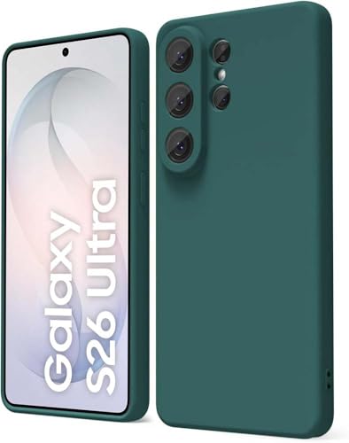 Image of DIZORO Microfiber Candy Case Compatible with Samsung S26 Ultra 5g Smooth Touch Cushion Liquid Soft Silicone Gel Rubber Phone Cases Non-Slip Full Body Protective Shockproof Back Cover (TPU Forest)
