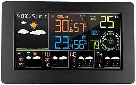JMG WiFi Smart Weather Station, Wireless Indoor Outdoor Weather with Sensor, 5-Day Forecast Station with Color LCD Display, Time Calendar Temperature Humidity Wind Direction Speed