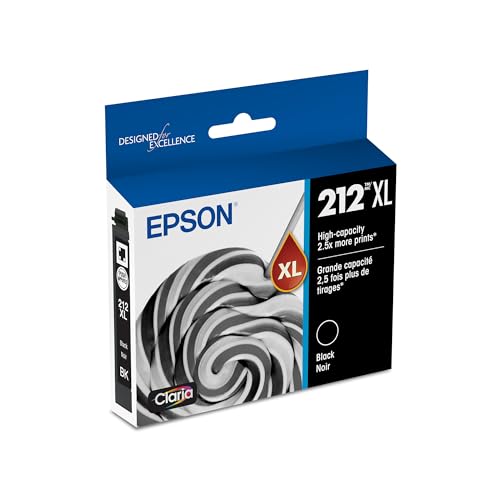 Image of Epson 212 Claria Ink High Capacity Black Cartridge (T212XL120-S) Works with Workforce WF-2830, 2850 and Expression XP-4100, 4105