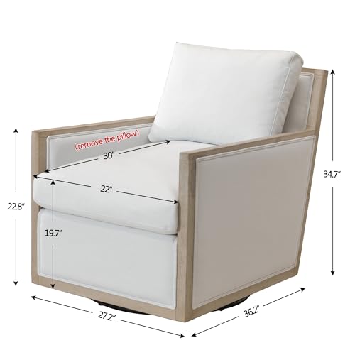 Sillón giratorio plegable tela rendimiento beige miniatura 2