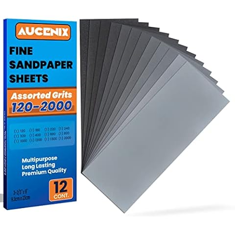 Aucenix 12PCS Mixed Grit Sandpaper Pack Cover