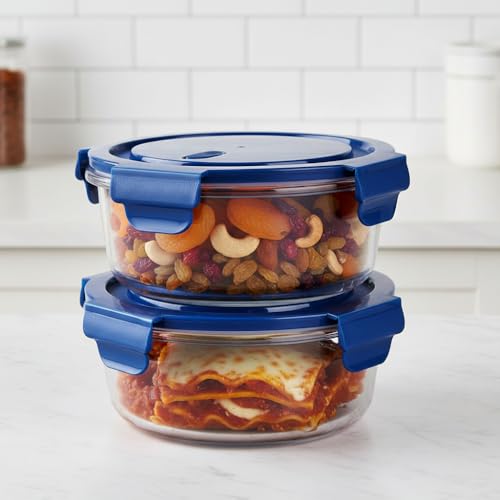 Image of ginoya brothers 620 ML Glass Food Storage with Lids - Meal Prep Containers with Airtight Microwave, Fridge, Freezer, Dishwasher, and Oven Safe. (2)
