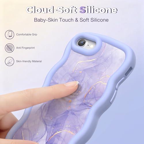 CASBST for iPhone SE/8/7 Phone Case, Curly Wavy Frame with Cute Pattern by CASBST - Used condition - Image 2
