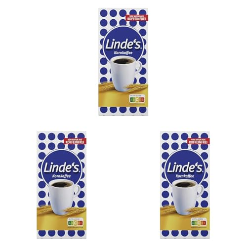 Nestlé LINDE'S KORNKAFFEE, koffeinfrei, mit Gerstenmalz, mild-würziger Geschmack & intensives Aroma ohne Koffein, 3er Pack (1x500g)
