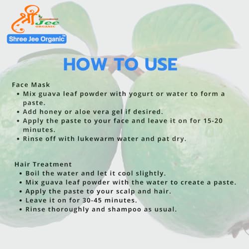 Image of Guava Leaves Powder (100 GM), Psidium Guajava, Amrood Patti Powder for Hair, Skin, Tea and Juice
