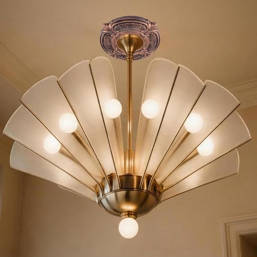 Image of INCREWAY 1pc Split Ceiling Medallion, Carved Lamp Base Cover for Chandelier or Pendant Light Ceiling Fan 11.97inch OD x 5.11inch ID, Antique Brown