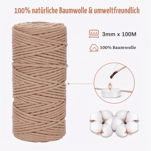 DOBIGER Makramee Garn Set 3mm 3 Farben 300m – Bild 4