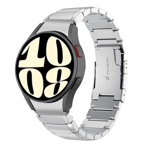 [�n�C�S�[] ���ԂȂ��X�e�����X�X�`�[���o���h Galaxy Watch 6 Classic 47mm 43mm 42 46mm�Ή� �����N�u���X���b�g Watch 6 5 4 40 44mm 5Pro 45mm�Ή�(Silver,For Watch 6 