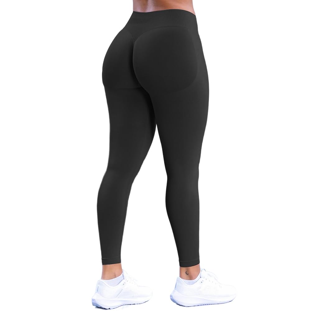 JN JANPRINT Women's Hidden Scrunch Workout Leggings Seamless Butt Lifting High Waist Tummy Control Yoga Sport Tights