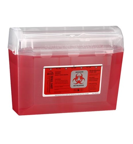Sharps Container, Small, 5 Quart, Red, 16 per Case