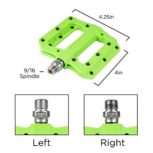 Fyxation Mesa Mp Nylon Thin Platform Pedal, Green #TOP5