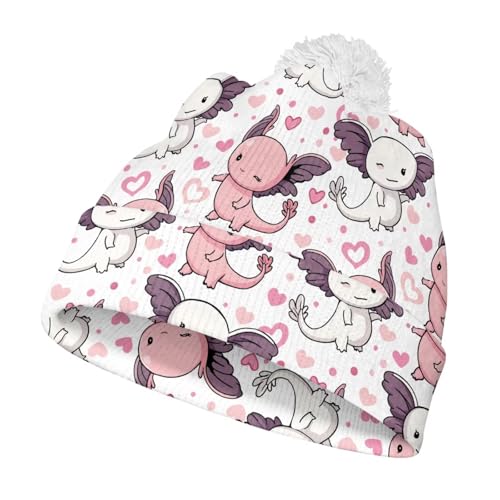 Kids Beanie Boys Girls Winter Hat Knitted Warm Beanie with Pom Pom