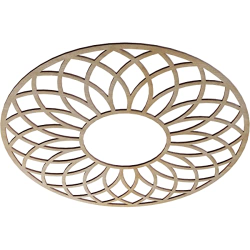 Image of Ekena Millwork 30 inchOD x 10 1 /4 inchID x 3 /8 inchT Cannes Wood Fretwork Pierced Ceiling Medallion, Hickory