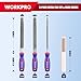 WORKPRO Metal File Set 3PCS 8 Inch High Carbon Steel Flat, Round & Half-Round Files for Metal, Wood & Plastic, Durable Hand Tools for Shaping, Smoothing & Finishing