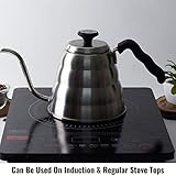 InstaCuppa Stainless Steel Pour Over Coffee & Tea Kettle with Built-in Thermometer for Exact Temperature, Gooseneck Spout for Smooth Pouring, Easy to Grip & Heat Resistant Handle, 1200 ML