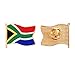ALEY South Africa South African Flag Lapel Pin Decorations (4 Pack)