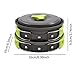 Yiju Lightweight Aluminum Alloy Camping Cookware Set with Storage Bag for Outdoor Cooking, Green