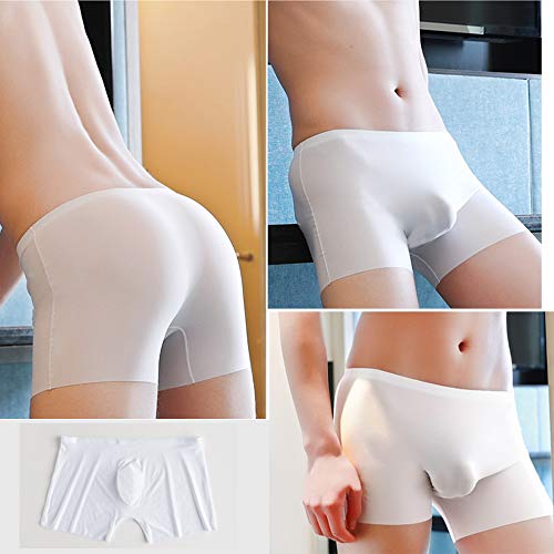 Men's Silky Underwear Sexy Seamless Stretchable Boxer Briefs Breathable Ice Silk Boxer Bikinis (3 PCS)4