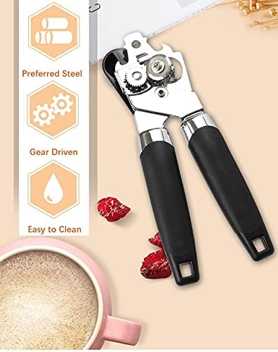 ANSIEDIO Can Opener Tin Opener 3-in-1 Stainless Steel Tin Openers with Non-Slip Handle Can Openers Kitchen Manual Tool - Image 4
