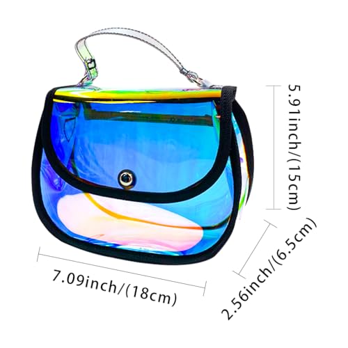 TotePrint Holographic Clear Tote Bag Waterproof PVC Handbags for Work,Shopping,Beach,Stadium,Travel,Swim Venue or Concert2