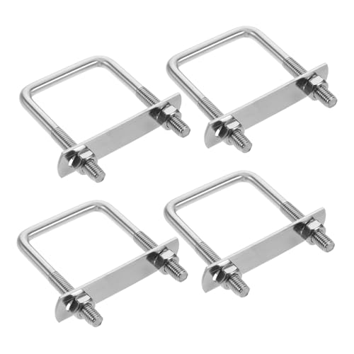 BRIGHTFUFU Stainless Steel Square U-Bolt Kit Right Angle Mounting Bolts U-Shaped Bracket for Versatile Use