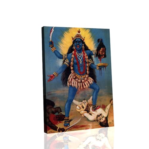 FHRPUZOKXVB Vintage Goddess Kali Print Hindu Mythology Canvas Posters, Modern Wall Art Decorations — Suitable for Living Rooms, Bedrooms, Offices, Cafés, and More. (12×18inch Unframed)