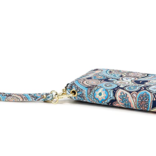 Loveshe Women Wallet Rfid Blocking Purse Credit Card Clutch Zip Around Phone Clutch Large Travel Purse Wristlet Bohemian (Wavepattern) #TOP3