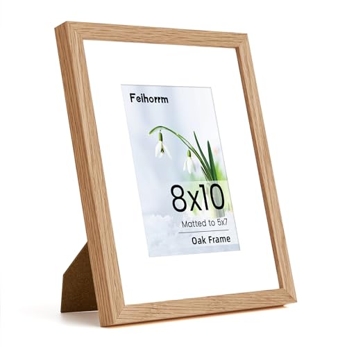 Portarretratos de 8 x 10 pulgadas, madera de roble macizo, marco de fotos de madera natural de 8 x 10 pulgadas para decoración del hogar y la pared, marco de fotos de 8 x 10 pulgadas con soporte para