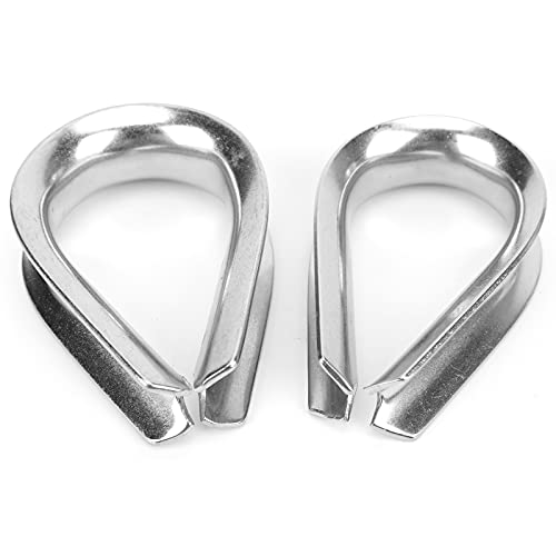 Boat Wire Rope ClampThimbles Clip, Stainless Steel Clips Thimbles Clamps Protective Ring for Industrial Rigging for Marine