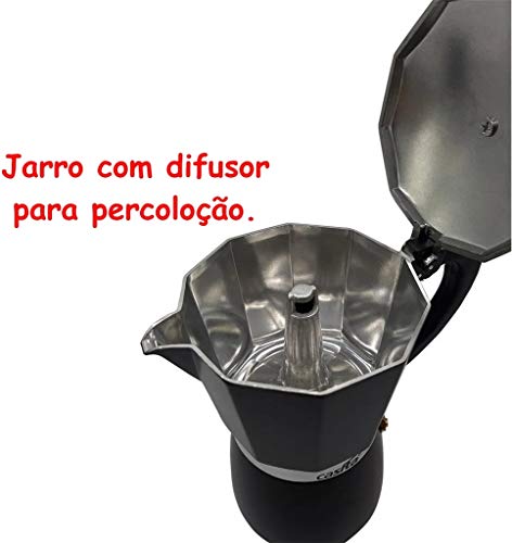 Cafeteira Italiana Moka De Aluminio Com Alça Café Expresso Para 6 Cafézinhos Capacidade 300ml 6 Xíca