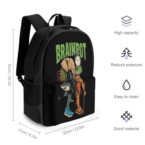 Italian-Brainrot Merch Backpack With Pocket Italian-Brainrot Meme Travel Backpack 42x30.5cm2