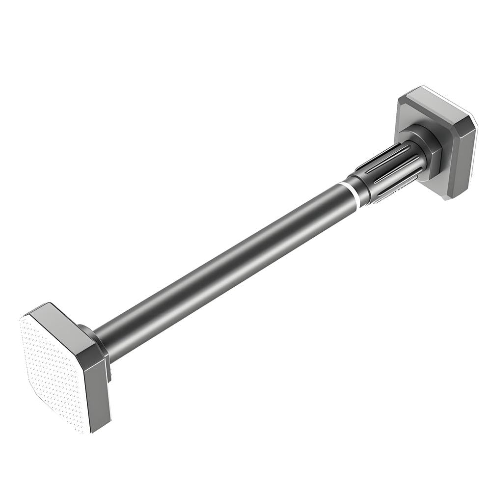 Bastoni per Tende a Pressione Bastone Tenda Estensibile Bacchette Molla Aste Senza Forare Regolabile Balcone Bagno Box Doccia Appendiabiti,Grigio,50ㅡ80cm