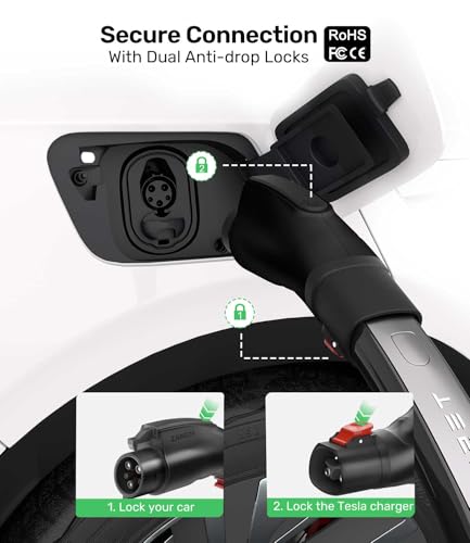 Zanch Tesla to J1772 Adapter, [Military-Grade Quality], Designed for J1772/CCS1 EVs, Max 60A & 250V AC, Compatible with Level 2 Tesla Wall Connector, Mobile Connector, Destination Station - Black - Thumbnail 5