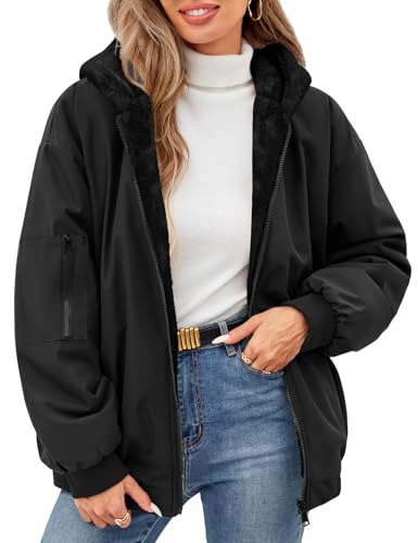 Vancavoo Giacca Invernale Donna Giubbotto Cappotto Corto Felpa con Cappuccio