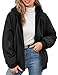 Tuopuda Damen Wintermäntel Winddichter Winterjacke Warm Fleece Gefütterte Kurzmantel Winter Kurz Mantel Kapuzenjacke Puffer Jacke mit Kapuze Reißverschluss Übergangsjacke, Schwarz, M