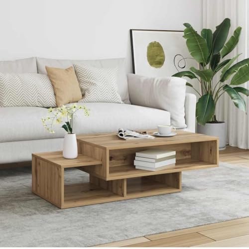 Table de salon moderne en bois à triple compartiment rectangulaire - 3